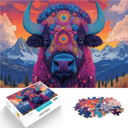1000-teiliges Puzzle für Erwachsene “Abstrakte Tiere Bison” Aus Karton,ab 14 Jahren Perfekte Dekoration Geschenk zum Geburtstag。Größe:38x52cm/14.9x20.4Zoll 1000-teiliges Puzzle für Erwachsene “Abstrakte Tiere Bison” Aus Karton,ab 14 Jahren Perfekte Dekoration Geschenk zum Geburtstag。Größe:38x52cm/14.9x20.4Zoll von KGUHVFTK