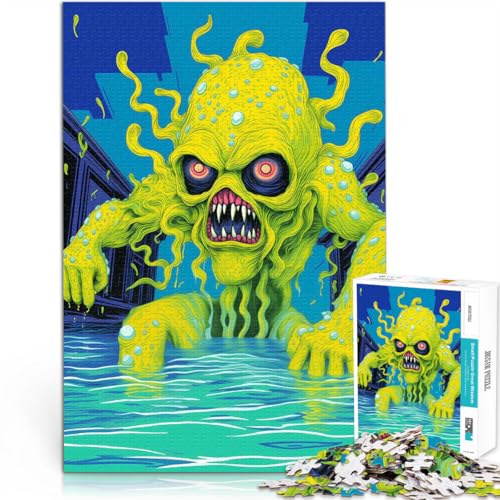 1000-teiliges Puzzle für Erwachsene “Auffälliges Monster” Aus Holz，für und ab 14 Jahren Pädagogisches Spielzeug zum Lernen Lernen pädagogisches Geschenk。Größe：50x75cm/19.6x29.5Zoll von KGUHVFTK