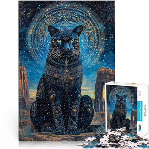2000-Teile-Puzzle für Erwachsene “Fantasy-Schwarzer Panther-Kunst” Aus Karton，ab 14 Jahren Präzisionsschneiden Schwierige Harte Geschenke für Frauen Männer。Größe：70x100cm/27.5x39.3Zoll von KGUHVFTK