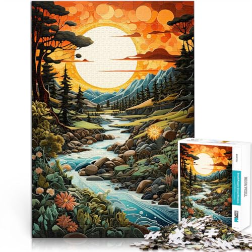 2000-Teile-Puzzle für Erwachsene “ Flusslandschaftskunst” Aus Karton，Geeignet für Personen ab 14 Jahren einzigartiges Herausforderungsspiel tolles Größe：70x100cm/27.5x39.3Zoll von KGUHVFTK