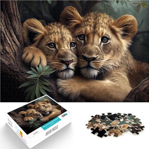 2000-Teile-Puzzle für Erwachsene “Löwenjunge” Aus Karton，ab 14 Jahren Familienaktivitäten Gutes Geschenk。Größe：70x100cm/27.5x39.3Zoll von KGUHVFTK