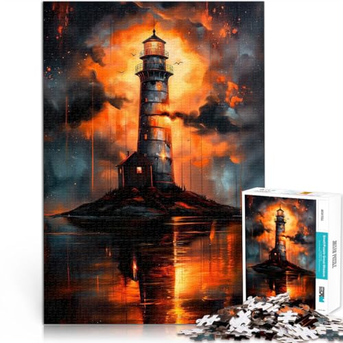 2000-Teile-Puzzle für Erwachsene “Sonnenuntergang am Goldenen Leuchtturm” Aus Karton，ab 14 Jahren Puzzlespiel Spiele Spielzeug Geschenk。Größe：70x100cm/27.5x39.3Zoll von KGUHVFTK