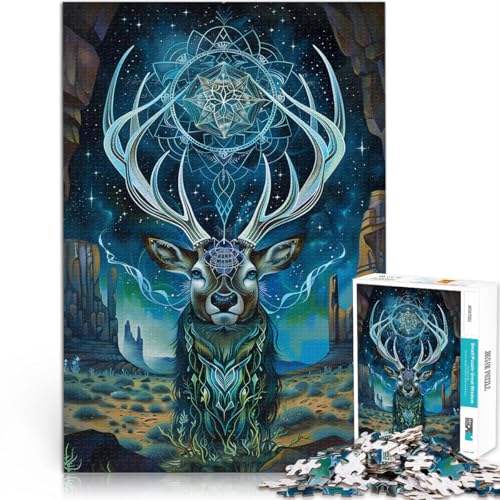 2000-Teile-Puzzle für Teenager “Fantasie Hirsch” Aus Karton，ab 14 Jahren Für Familienspaß und Spieleabende Tolle Geschenke und Spielzeuge。Größe：70x100cm/27.5x39.3Zoll von KGUHVFTK