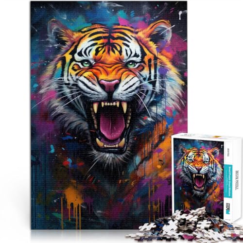 2000-Teile-Puzzle für Teenager “Tiger-Graffiti-Wandbild” Aus Karton，ab 14 Jahren Intellektuelles Spiel 。Größe：70x100cm/27.5x39.3Zoll von KGUHVFTK
