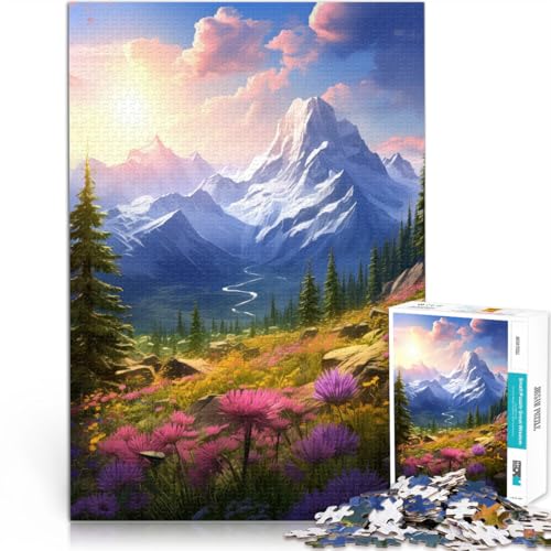 2000-Teile-Puzzles für Erwachsene “Frühlingsberge - Meadowlark Mountains” Aus Karton，ab 14 Jahren Für Familienspaß und Spieleabende Geschenk zum Geburtstag。Größe：70x100cm/27.5x39.3Zoll von KGUHVFTK
