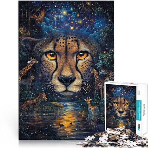 2000 Teile für Geschenke für Erwachsene “Fantasie-Gepard” Aus Karton，ab 14 Jahren Spiel Wanddekoration Einzigartige Geburtstags Größe：70x100cm/27.5x39.3Zoll von KGUHVFTK