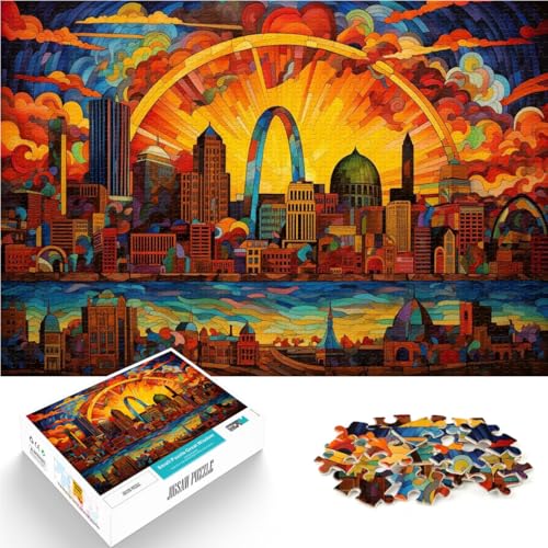 2000-teilige Puzzles für Erwachsene “Glasmalerei St. Louis” Aus Karton，ab 14 Jahren Schwierig und herausfordernd EIN Kunstwerk。Größe：70x100cm/27.5x39.3Zoll von KGUHVFTK