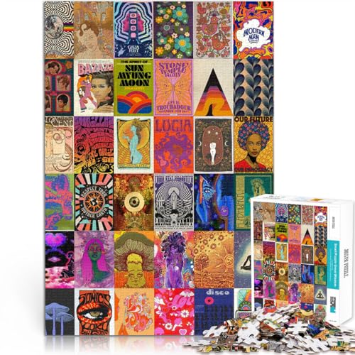 2000-teilige Puzzles für Erwachsene “Hippie-Patchwork-Kunst - 副本” Aus Karton，ab 14 Jahren Lernspiele für Erwachsene und Jugendliche 。Größe：70x100cm/27.5x39.3Zoll von KGUHVFTK