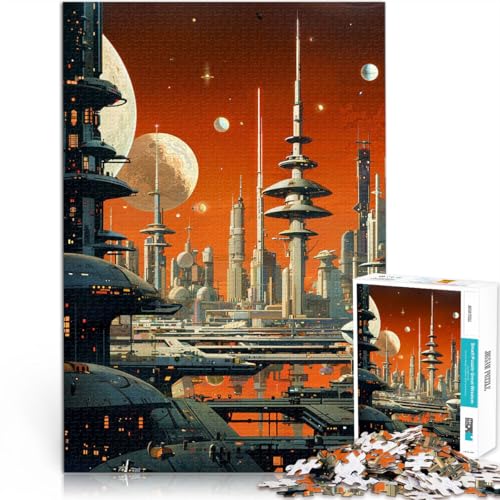2000-teilige Puzzles für Erwachsene “ Retrofuturismus” Aus Karton，Geeignet für Kinder ab 14 Jahren Denksportaufgabe Geschenke für Freunde und Familie。Größe：70x100cm/27.5x39.3Zoll von KGUHVFTK