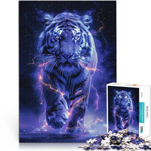 2000-teiliges Puzzle für Erwachsene “Weißer Tiger, Weltraumtier” Aus Karton，ab 14 Jahren Lernspiel Spiele Spielzeug Geschenk。Größe：70x100cm/27.5x39.3Zoll von KGUHVFTK