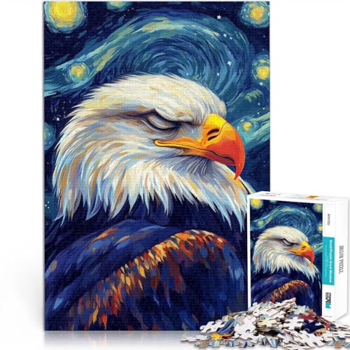 Puzzle 1000 Teile Erwachsene “Adler in der Sternennacht” Aus Karton，ab 14 Jahren Entspannende Spiele 。Größe：26x38cm/10.2x14.9Zoll von KGUHVFTK