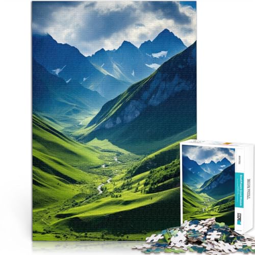 Puzzle 1000 Teile für Erwachsene “Bergmelodien des Sommers” Aus Holz，für und ab 14 Jahren Lernspielzeug für die ganze Familie Geburtstags- und einzigartige Geschenke。Größe：50x75cm/19.6x29.5Zoll von KGUHVFTK