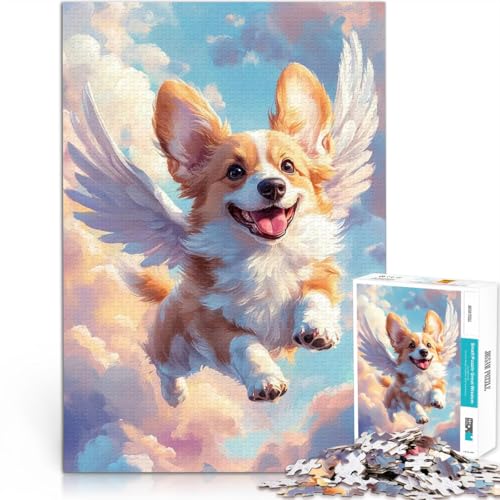 Puzzle 1000 Teile für Erwachsene “Corgi aus der Luft” Aus Karton，für 14+ Intellektuelles Dekompressions-Lernspielzeug Es eignet ganze Familie。Größe：38x52cm von KGUHVFTK