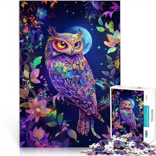 Puzzle 1000 Teile für Erwachsene “Eule unter dem Mond” Aus Karton,Geeignet für Kinder ab 14 Jahren Perfekte Dekoration tolles Geschenk。Größe:38x52cm/14.9x20.4Zoll Puzzle 1000 Teile für Erwachsene “Eule unter dem Mond” Aus Karton,Geeignet für Kinder ab 14 Jahren Perfekte Dekoration tolles Geschenk。Größe:38x52cm/14.9x20.4Zoll von KGUHVFTK
