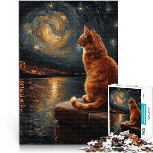 Puzzle 1000 Teile für Erwachsene “Kätzchen Sternennacht” Aus Karton,ab 14 Jahren Unmögliches Spiel Schenkung von Kunstwerken。Größe:38x52cm/14.9x20.4Zoll Puzzle 1000 Teile für Erwachsene “Kätzchen Sternennacht” Aus Karton,ab 14 Jahren Unmögliches Spiel Schenkung von Kunstwerken。Größe:38x52cm/14.9x20.4Zoll von KGUHVFTK