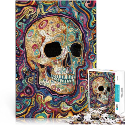 Puzzle 1000 Teile für Erwachsene “Psychedelische Totenkopfkunst” Aus Karton，für Kinder ab 14 Jahren Spielspielzeug ganze Familie eignet。 von KGUHVFTK