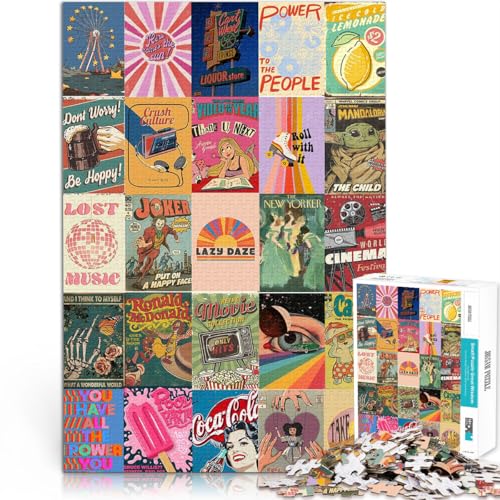 Puzzle 1000 Teile für Erwachsene “Retro-Farbspleißplakat” Aus Karton,ab 14 Jahren Entspannungsspiele Geschenkideen。Größe:38x52cm/14.9x20.4Zoll Puzzle 1000 Teile für Erwachsene “Retro-Farbspleißplakat” Aus Karton,ab 14 Jahren Entspannungsspiele Geschenkideen。Größe:38x52cm/14.9x20.4Zoll von KGUHVFTK
