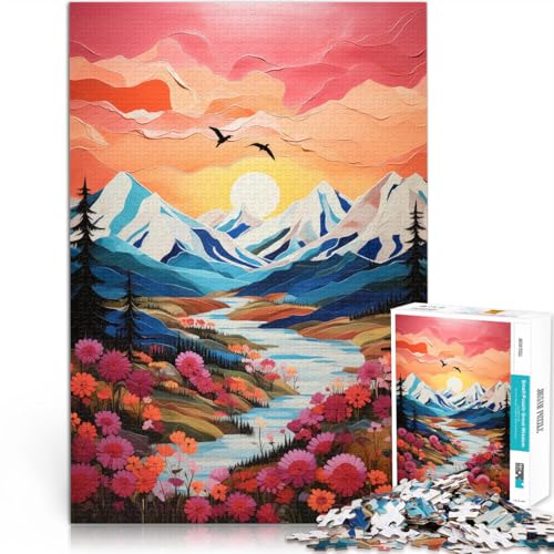 Puzzle 1000 Teile für Erwachsene “ Sommerberge Kunst” Aus Karton，ab 14 Jahren Denksportaufgabe-Spiel Geeignet 。Größe：38x52cm/14.9x20.4Zoll von KGUHVFTK