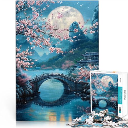 Puzzle 1000 Teile für Erwachsene “japanische Landschaft” Aus Holz，für und ab 14 Jahren für Lernspiel-Herausforderungsspielzeug Lernen pädagogisches Geschenk。Größe：50x75cm/19.6x29.5Zoll von KGUHVFTK