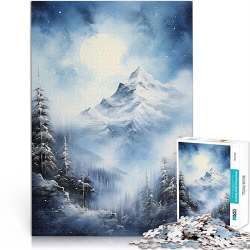 Puzzle 1000 Teile für Erwachsene und Jugendliche “ Berge im Winter” Aus Karton，ab 14 Jahren Lernspiel Spiele Spielzeug Geschenk。Größe：38x52cm/14.9x20.4Zoll von KGUHVFTK