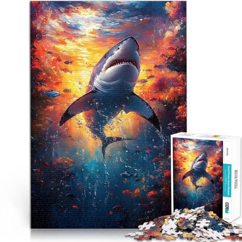 Puzzle 1000 Teile für Erwachsene und Jugendliche “Weißer Hai unter Wasser” Aus Karton,ab 14 Jahren Dekomprimierendes intellektuelles Lernspielzeug Geschenkideen。Größe:38x52cm/14.9x20.4Zoll Puzzle 1000 Teile für Erwachsene und Jugendliche “Weißer Hai unter Wasser” Aus Karton,ab 14 Jahren Dekomprimierendes intellektuelles Lernspielzeug Geschenkideen。Größe:38x52cm/14.9x20.4Zoll von KGUHVFTK
