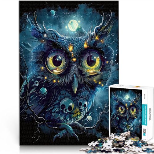 Puzzle 2000 Teile Erwachsene “Fantasie-Eule im Mondschein” Aus Karton，für 14+ Lernspielzeug Künstlersammlung, Bildende Kunst。Größe：70x100cm/27.5x39.3Zoll von KGUHVFTK