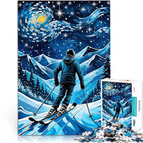 Puzzle 2000 Teile für Erwachsene “Ski Sternennacht” Aus Karton，für und ab 14 Jahren einzigartiges Herausforderungsspiel Lernspiel zum Geburtstag und Weihnachten。Größe：70x100cm/27.5x39.3Zoll von KGUHVFTK