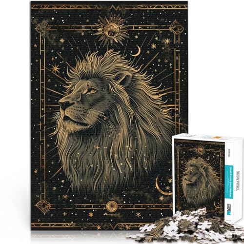 Puzzle 2000 Teile für Erwachsene und Jugendliche “Königlicher Löwe” Aus Karton，Geeignet für Kinder ab 14 Jahren Home Dekoration Spiel Spielzeug Lernen pädagogisches Geschenk。Größe：70x100cm von KGUHVFTK