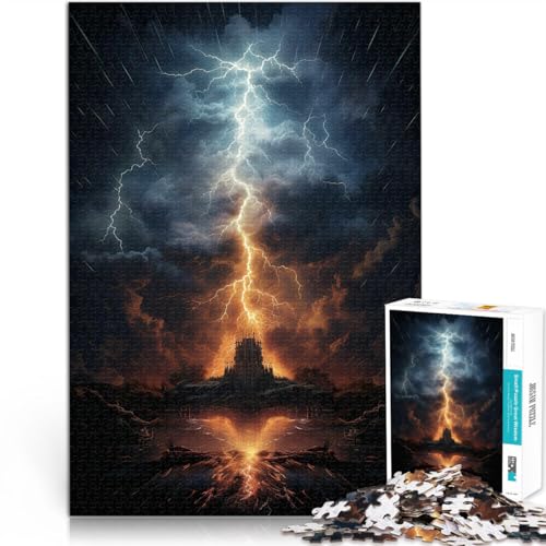 Puzzle für Erwachsene, 1000 Teile “ Blitzkunst” Aus Karton，für 14+ Analyse und Logik Wanddekoration Einzigartige Geschenke zum Geburtstag und zu Weihnachten。Größe：38x52cm/14.9x20.4Zoll von KGUHVFTK