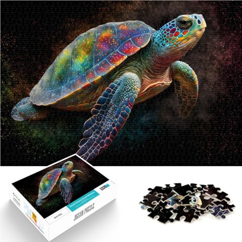 Puzzle für Erwachsene, 1000 Teile “Bunte Schildkröte” Aus Holz，ab 14 Jahren Familienspiel für und Angeboten als Geschenk für die ganze Familie。Größe：50x75cm/19.6x29.5Zoll von KGUHVFTK