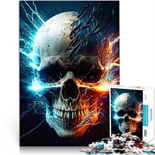 Puzzle für Erwachsene, 1000 Teile “Schädel” Aus Holz，Geeignet für Personen ab 14 Jahren Heimdekorationsspiel ganze Familie eignet。Größe：50x75cm/19.6x29.5Zoll von KGUHVFTK