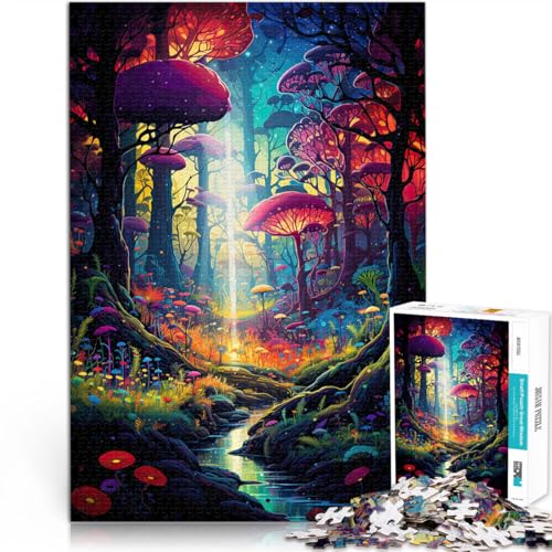 Puzzle für Erwachsene, 1000 Teile “Trippy Forest” Aus Karton，für 14+ Lustige Spiele Tolles Geschenk。Größe：26x38cm/10.2x14.9Zoll von KGUHVFTK
