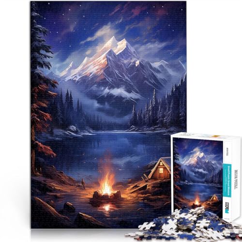 Puzzle für Erwachsene, 1000 Teile “nordische Natur Aurora” Aus Karton，ab 14 Jahren Pädagogisches Spielzeug zum Lernen Tolles Geschenk zum Spielen。Größe：26x38cm/10.2x14.9Zoll von KGUHVFTK