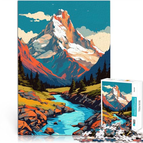 Puzzle für Erwachsene 1000 Teile “ Bergliebhaber” Aus Holz，für Kinder ab 14 Jahren Eltern-Kind-Interaktion Familienspiele Weihnachten Geburtstagsgeschenke。Größe：50x75cm/19.6x29.5Zoll von KGUHVFTK