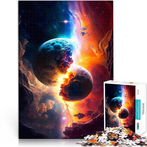 Puzzle für Erwachsene 1000 Teile “Diagonale Kollision” Aus Karton，für und ab 14 Jahren Herausforderndes Spielzeug Kunstwerk Geschenk。Größe：26x38cm/10.2x14.9Zoll von KGUHVFTK