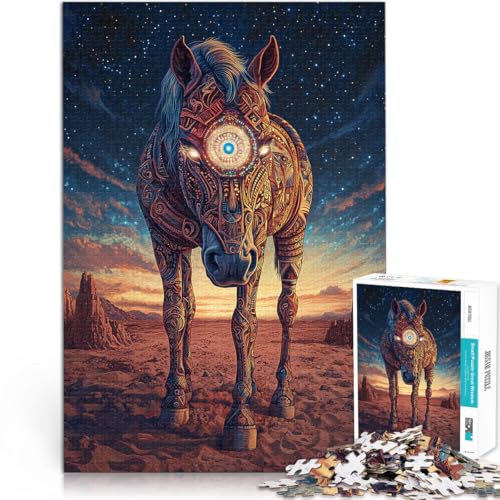 Puzzle für Erwachsene 1000 Teile “Farbe Kunst Pferd” Aus Karton，ab 14 Jahren Lernspiel für Familien Angeboten als Geschenk für die ganze Familie。Größe：26x38cm/10.2x14.9Zoll von KGUHVFTK