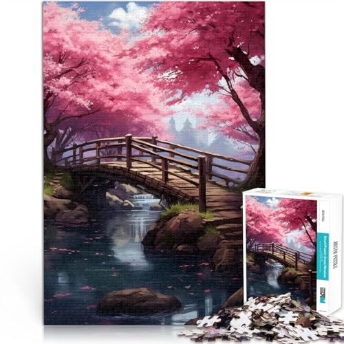 Puzzle für Erwachsene 1000 Teile “Kirschblüten-Sakura-Baum” Aus Holz，Geeignet für Personen ab 14 Jahren Interessante Stressreduzierung Lernen pädagogisches Geschenk。Größe：50x75cm/19.6x29.5Zoll von KGUHVFTK