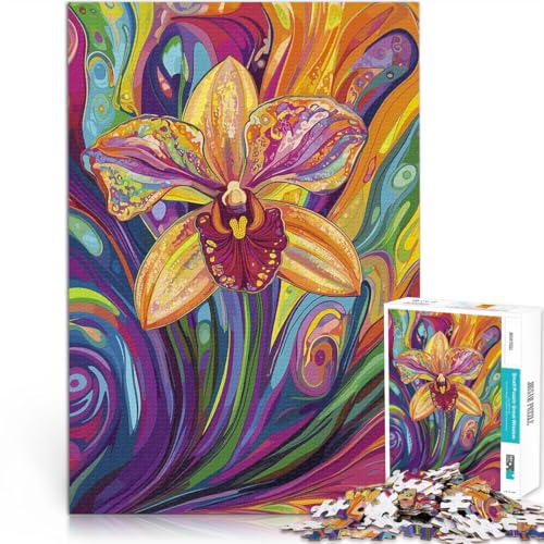 Puzzle für Erwachsene 1000 Teile “Psychedelische Orchidee” Aus Karton，Geeignet für Personen ab 14 Jahren Spielzeug Lernspiele Antistress Lernspiel zum Geburtstag und Weihnachten。Größe：26x38cm von KGUHVFTK