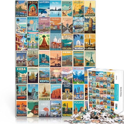 Puzzle für Erwachsene 1000 Teile “Retro berühmte Stadt” Aus Karton,ab 14 Jahren Unmögliches Spiel Geschenkideen。Größe:38x52cm/14.9x20.4Zoll Puzzle für Erwachsene 1000 Teile “Retro berühmte Stadt” Aus Karton,ab 14 Jahren Unmögliches Spiel Geschenkideen。Größe:38x52cm/14.9x20.4Zoll von KGUHVFTK