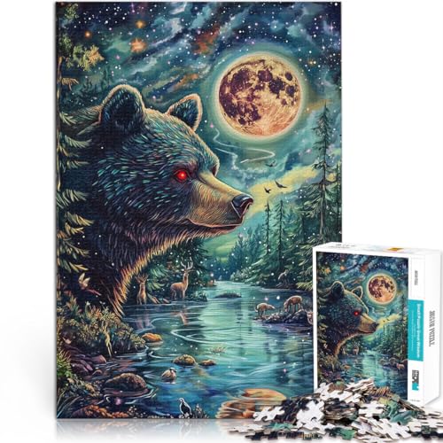 Puzzle für Erwachsene 1000 Teile “Rotaugenbär” Aus Karton，ab 14 Jahren Geschenke zur Heimdekoration Tolle Geschenke und Spielzeuge。Größe：38x52cm/14.9x20.4Zoll von KGUHVFTK