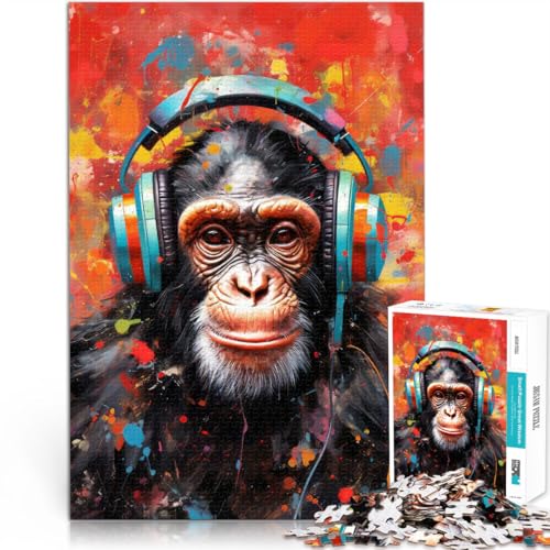 Puzzle für Erwachsene 1000 Teile “Schimpanse mit Kopfhörern” Aus Karton,für und ab 14 Jahren Heimdekorationsspielzeug Geburtstagsgeschenk。Größe:38x52cm/14.9x20.4Zoll Puzzle für Erwachsene 1000 Teile “Schimpanse mit Kopfhörern” Aus Karton,für und ab 14 Jahren Heimdekorationsspielzeug Geburtstagsgeschenk。Größe:38x52cm/14.9x20.4Zoll von KGUHVFTK
