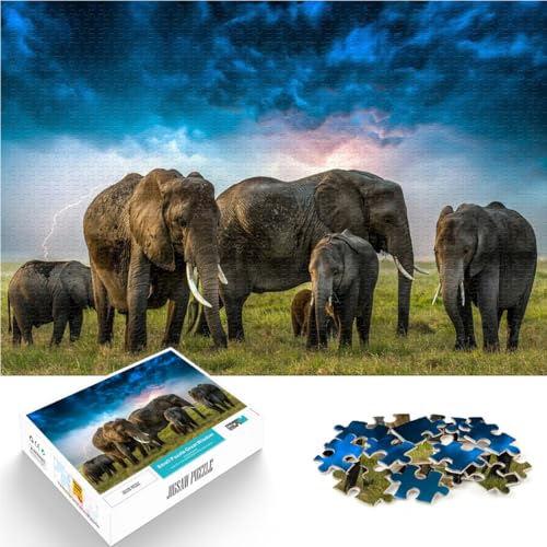 Puzzle für Erwachsene 1000 Teile “Tierwelt Afrika Elefant” Aus Karton,ab 14 Jahren Lernspielzeug-Herausforderung Es eignet ganze Familie。Größe:38x52cm/14.9x20.4Zoll Puzzle für Erwachsene 1000 Teile “Tierwelt Afrika Elefant” Aus Karton,ab 14 Jahren Lernspielzeug-Herausforderung Es eignet ganze Familie。Größe:38x52cm/14.9x20.4Zoll von KGUHVFTK
