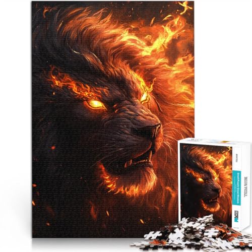 Puzzle für Erwachsene 1000 Teile “Wilder schwarzer Löwe” Aus Holz，für Kinder ab 14 Jahren Herausforderndes Spielzeug Lustige Aktivitäten für zu Hause, Geburtstagsgeschenk, Reisegeschenke。 von KGUHVFTK