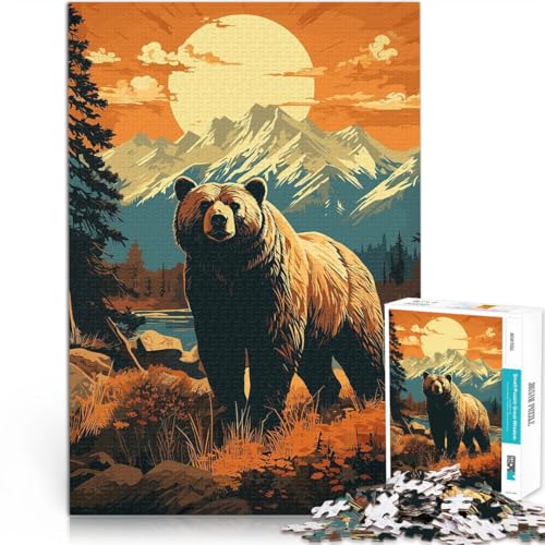 Puzzle für Erwachsene 2000 Teile “Bär Tier Retro” Aus Karton，ab 14 Jahren Lernspielzeug Spiele Spielzeug Geschenk。Größe：70x100cm/27.5x39.3Zoll von KGUHVFTK