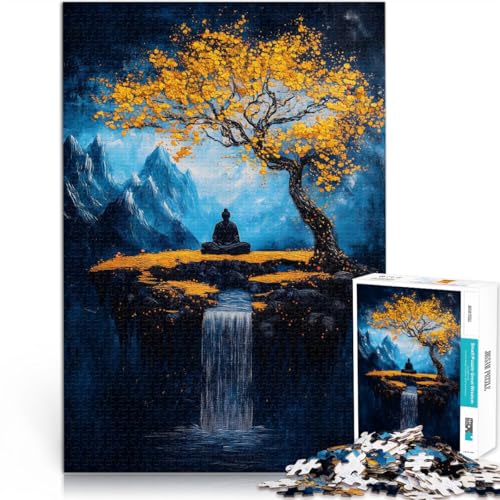 Puzzle für Erwachsene 2000 Teile “Buddha-Meditationswasserfall” Aus Karton，ab 14 Jahren Lernspiel Tolle Geschenke und Spielzeuge。Größe：70x100cm/27.5x39.3Zoll von KGUHVFTK