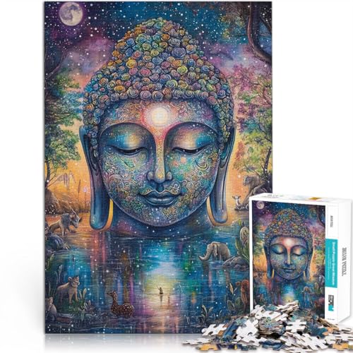 Puzzle für Erwachsene und Jugendliche 1000 Teile “Bunte Buddha-Statue” Aus Karton，für 14+ Für Familienspaß und Spieleabende Einzigartige Wohndekorationen und Geschenke。Größe：26x38cm/10.2x14.9Zoll von KGUHVFTK