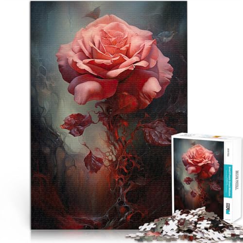Puzzle für Erwachsene und Jugendliche 1000 Teile “ Die verblasste Rose” Aus Holz，für und ab 14 Jahren Heimdekorationsspielzeug Weihnachtsgeburtstagsgeschenk。Größe：50x75cm/19.6x29.5Zoll von KGUHVFTK
