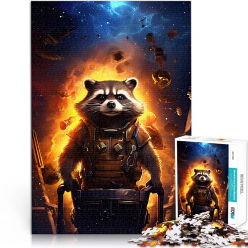 Puzzle für Erwachsene und Jugendliche 1000 Teile “ Waschbärkunst” Aus Karton，ab 14 Jahren Anspruchsvoll, Aber lustig und humorvoll tolles Geschenk。Größe：38x52cm/14.9x20.4Zoll von KGUHVFTK
