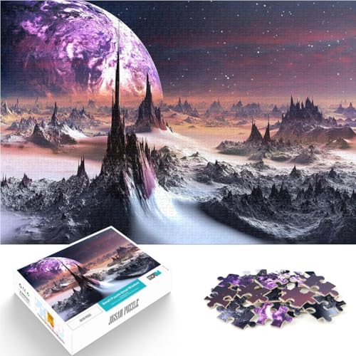 Puzzles für Erwachsene 1000 “Ferne Welt” Aus Holz，Geeignet für Kinder ab 14 Jahren Hand-Speed-Rennen Lustige Aktivitäten zu Hause, Geburtstagsgeschenke, Reisegeschenke,。Größe：50x75cm/19.6x29.5Zoll von KGUHVFTK