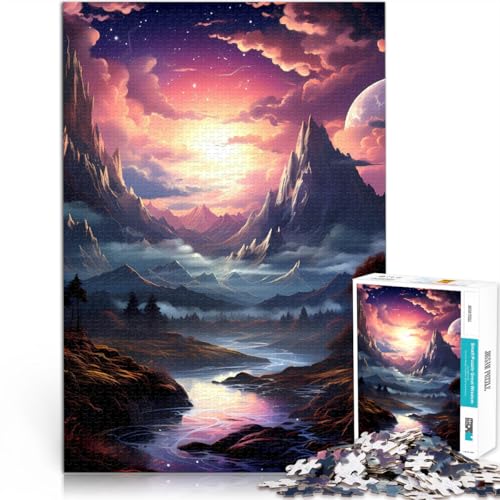 Puzzles für Erwachsene 1000 “ Landschaftskunst” Aus Holz，Geeignet für Kinder ab 14 Jahren Praktisches Spiel Tolle Geschenke und Spielzeuge。Größe：50x75cm/19.6x29.5Zoll von KGUHVFTK